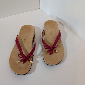Vionic Women's Red Bella ll Sandals/Flip Flops with Bows Size 6